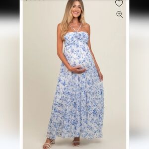 Skies Are Blue White and Blue Patterned Dress